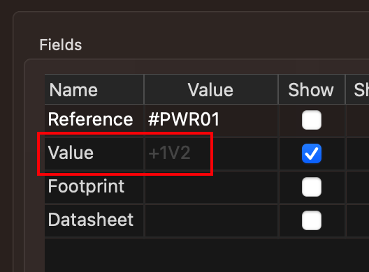 Kicad Value Property